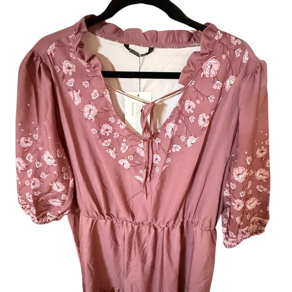 BloomChic Pink Faux Embroidered Midi Dress NWT Size 18/20 - Picture 5 of 7